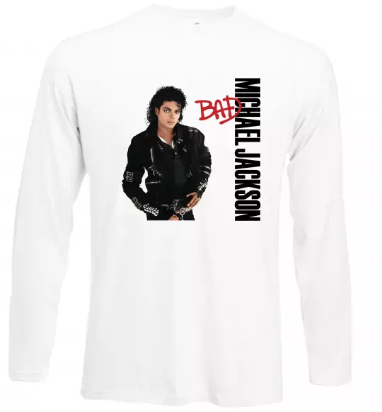 Лонгслив Майкл Джексон Bad Белый фото
