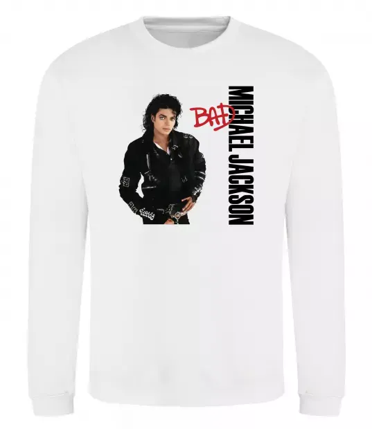 Свитшот Майкл Джексон Bad Белый фото