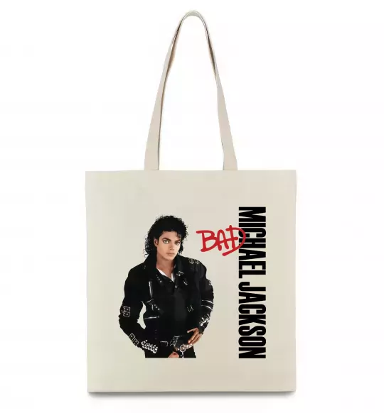 Еко-сумка Майкл Джексон Bad Бежевий фото