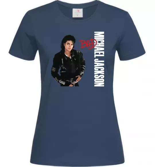 Женская футболка Майкл Джексон Bad Темно-синий фото