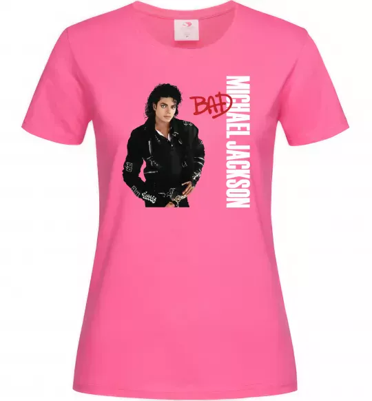 Женская футболка Майкл Джексон Bad Ярко-розовый фото