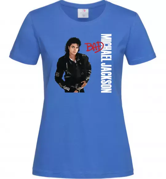 Женская футболка Майкл Джексон Bad Ярко-синий фото