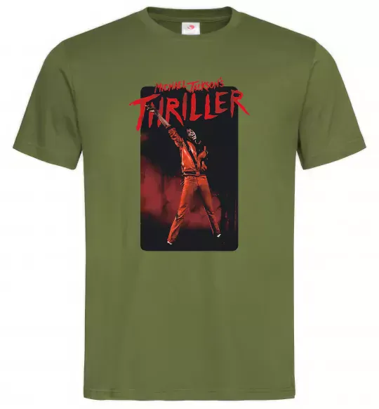 Чоловіча футболка Michael Jackson Thriller Оливковий фото