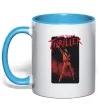 Чашка з кольоровою ручкою Michael Jackson Thriller Блакитний фото
