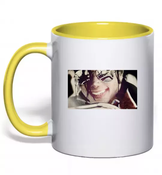 Чашка с цветной ручкой Майкл Джексон Солнечно желтый фото