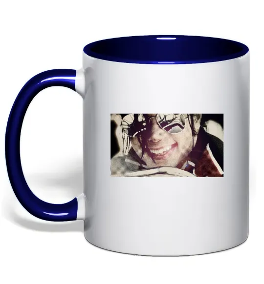 Чашка с цветной ручкой Майкл Джексон Глубокий темно-синий фото