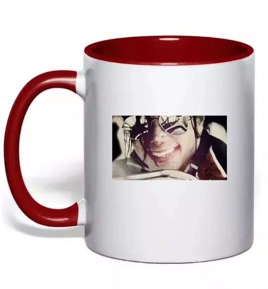 Чашка с цветной ручкой Майкл Джексон Красный фото