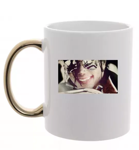 Чашка с цветной ручкой Майкл Джексон Золото фото