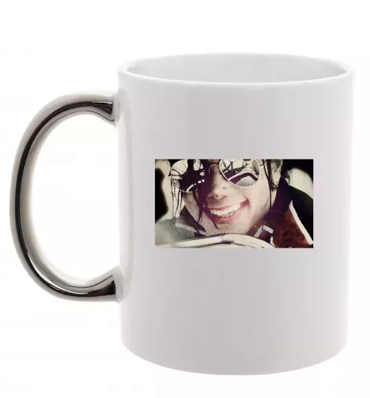 Чашка с цветной ручкой Майкл Джексон Серебро фото