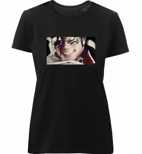 Женская премиум футболка Майкл Джексон Черный фото