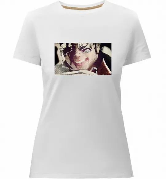 Женская премиум футболка Майкл Джексон Белый фото