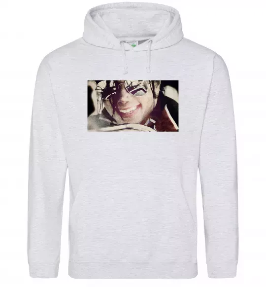 Мужская толстовка (худи) Майкл Джексон Серый меланж фото