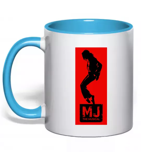 Чашка з кольоровою ручкою MJ The musical Блакитний фото