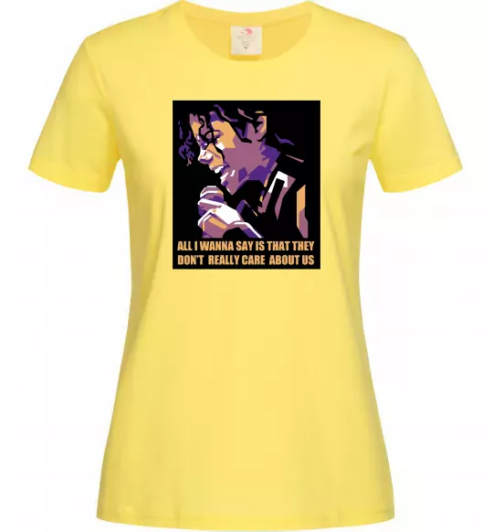 Женская футболка Don`t really care abous us Лимонный фото