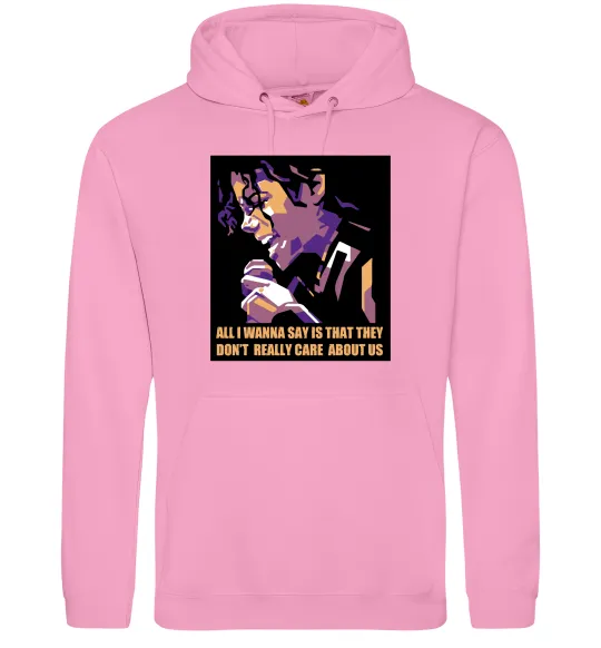 Чоловіча толстовка (худі) Don`t really care abous us Рожевий фото