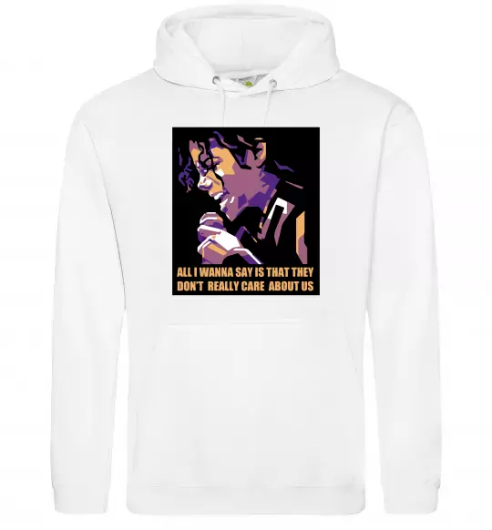 Мужская толстовка (худи) Don`t really care abous us Белый фото