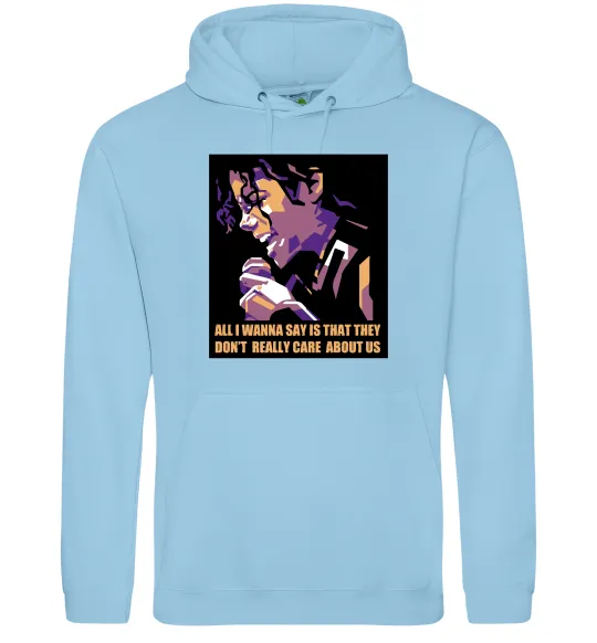 Чоловіча толстовка (худі) Don`t really care abous us Блакитний фото