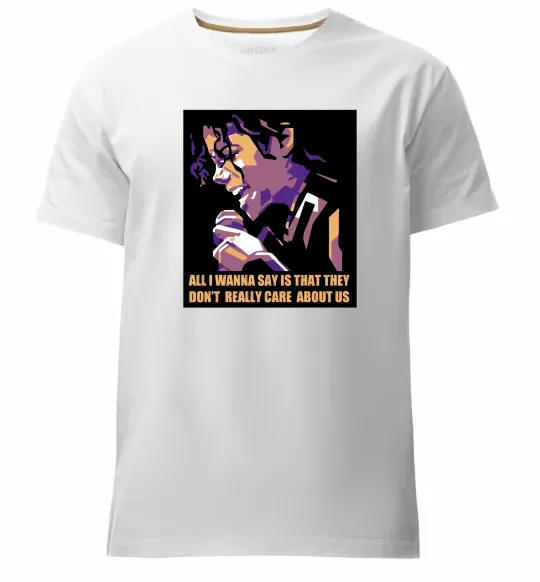 Чоловіча преміум футболка Don`t really care abous us Білий фото
