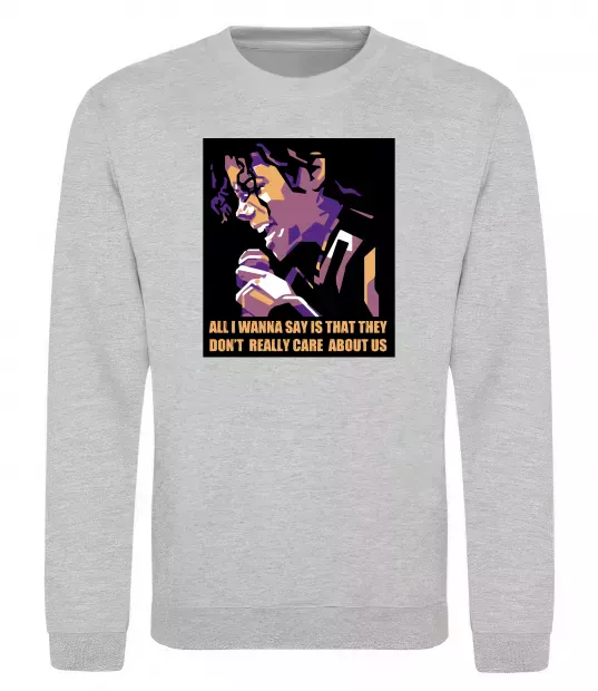 Світшот Don`t really care abous us Сірий меланж фото