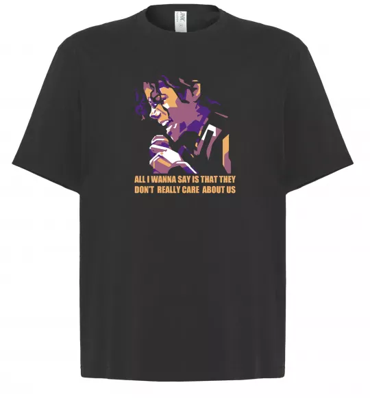 Футболка Оверсайз Don`t really care abous us Чорний фото