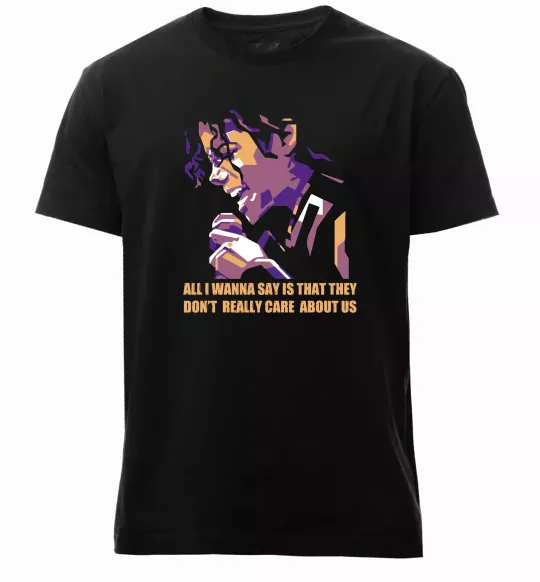 Чоловіча преміум футболка Don`t really care abous us Чорний фото