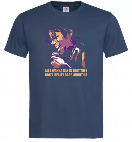 Чоловіча футболка Don`t really care abous us Темно-синій фото