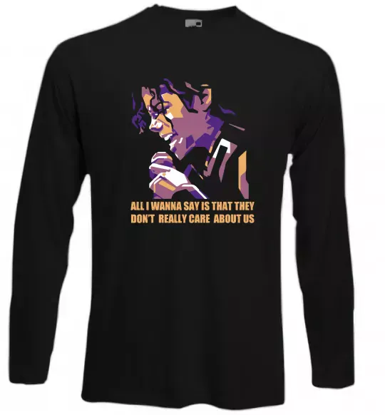 Лонгслів Don`t really care abous us Чорний фото