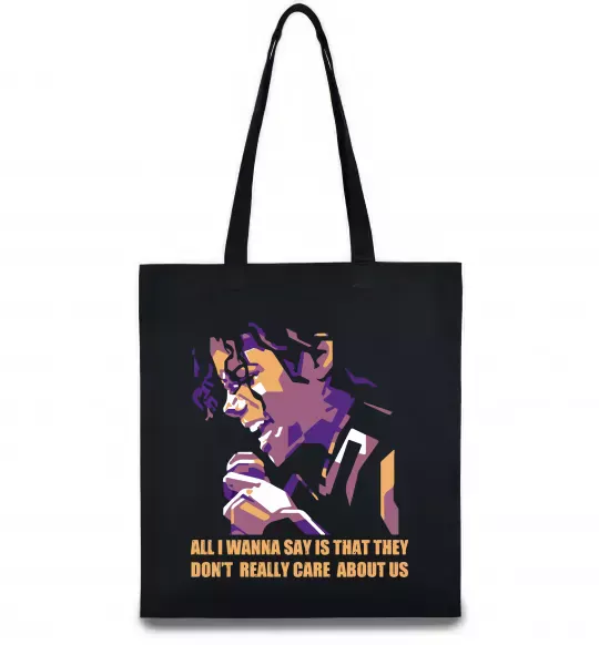 Еко-сумка Don`t really care abous us Чорний фото