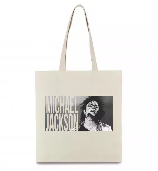 Эко-сумка Michael Jackson з мікрофоном Бежевый фото
