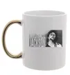 Чашка с цветной ручкой Michael Jackson з мікрофоном Золото фото