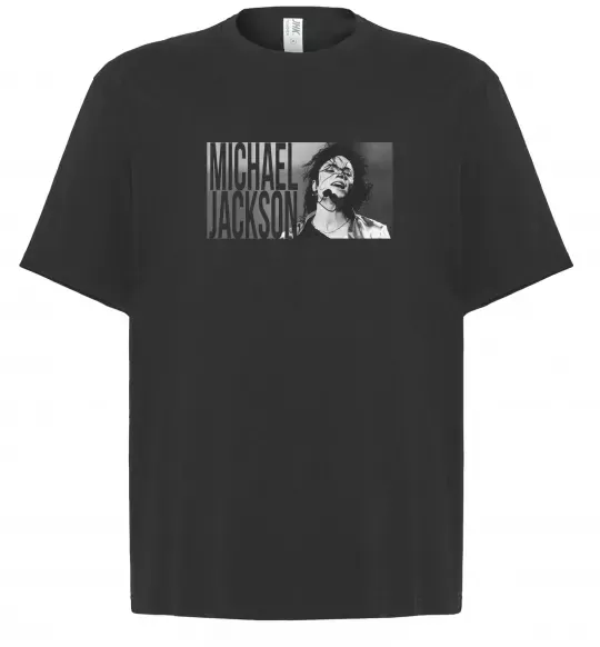 Футболка Оверсайз Michael Jackson з мікрофоном Чорний фото