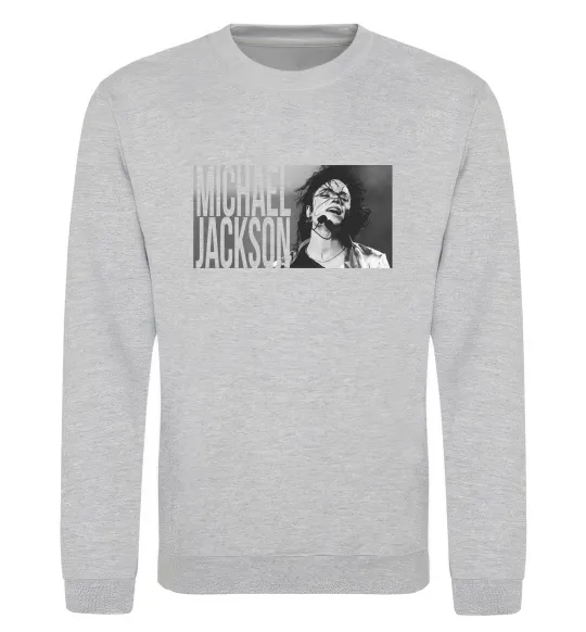 Світшот Michael Jackson з мікрофоном Сірий меланж фото