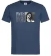 Чоловіча футболка Michael Jackson з мікрофоном Темно-синій фото