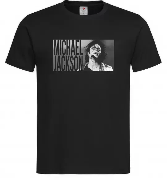 Чоловіча футболка Michael Jackson з мікрофоном Чорний фото