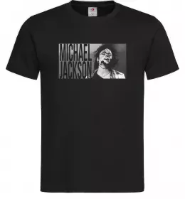 Чоловіча футболка Michael Jackson з мікрофоном Чорний фото