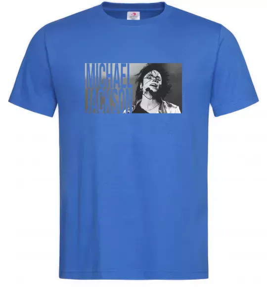 Чоловіча футболка Michael Jackson з мікрофоном Яскраво-синій фото