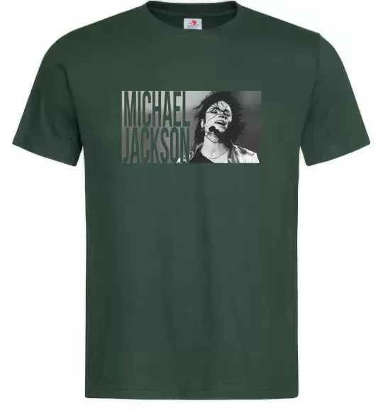 Чоловіча футболка Michael Jackson з мікрофоном Темно-зелений фото