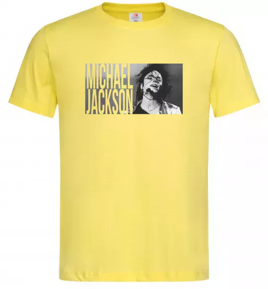 Чоловіча футболка Michael Jackson з мікрофоном Лимонний фото
