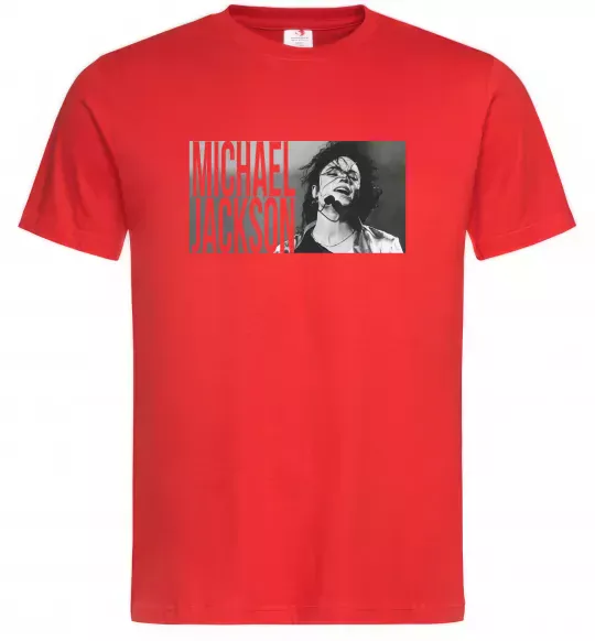 Чоловіча футболка Michael Jackson з мікрофоном Червоний фото