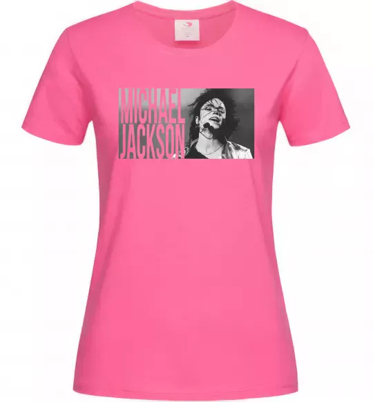 Женская футболка Michael Jackson з мікрофоном Ярко-розовый фото
