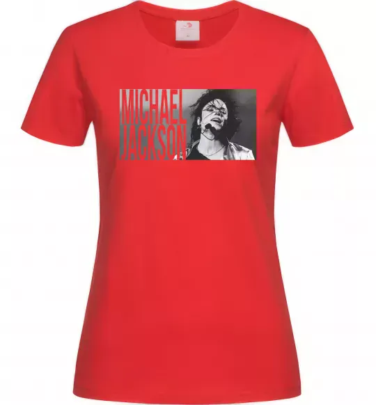 Женская футболка Michael Jackson з мікрофоном Красный фото