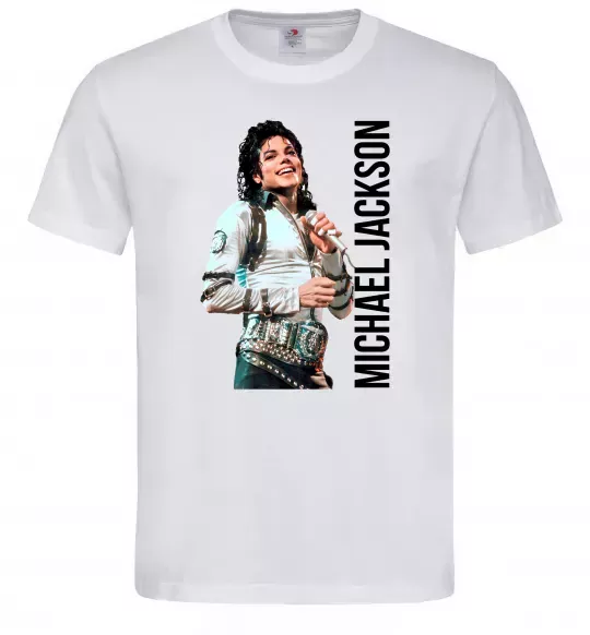 Чоловіча футболка Майкл Джексон на сцені Білий фото