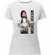 Жіноча преміум футболка Майкл Джексон на сцені Білий фото