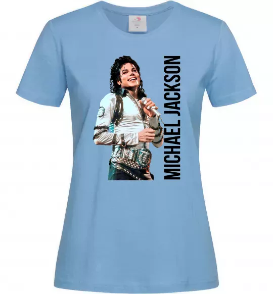 Женская футболка Майкл Джексон на сцені Голубой фото
