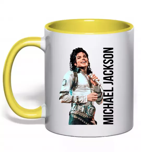 Чашка с цветной ручкой Майкл Джексон на сцені Солнечно желтый фото