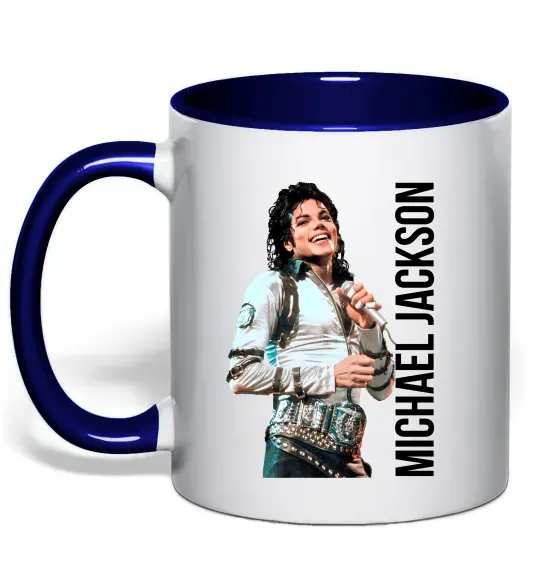 Чашка с цветной ручкой Майкл Джексон на сцені Глубокий темно-синий фото