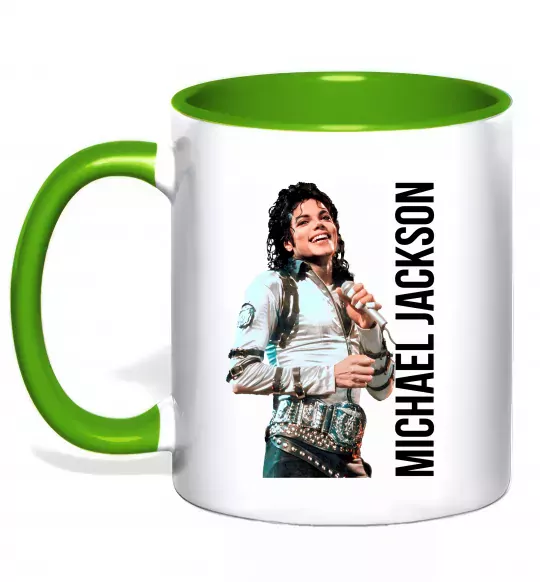 Чашка с цветной ручкой Майкл Джексон на сцені Зеленый фото