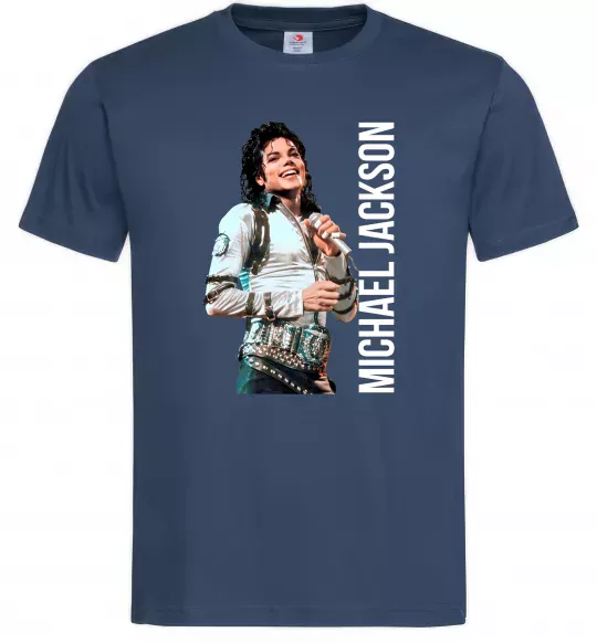 Чоловіча футболка Майкл Джексон на сцені Темно-синій фото
