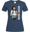 Женская футболка Майкл Джексон на сцені Темно-синий Женская футболка Майкл Джексон на сцені Темно-синий фото