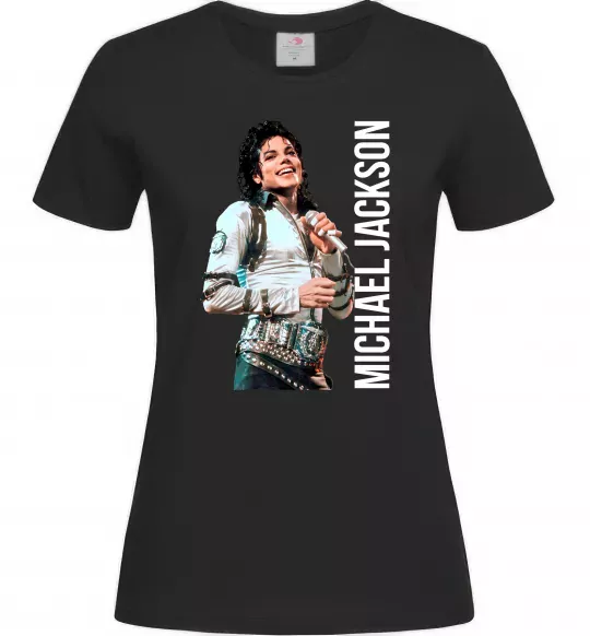 Женская футболка Майкл Джексон на сцені Черный фото